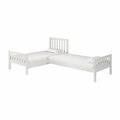 Kd Cama De Bebe Aurora Corner L-Shaped Twin Wood Bed Set White KD3857226